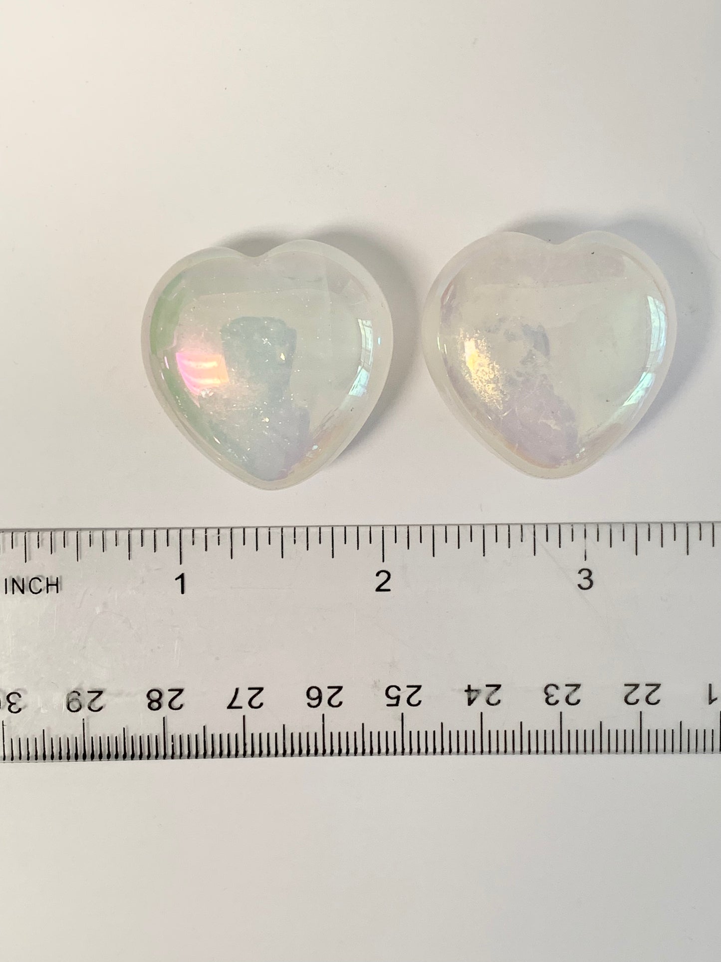 Angel Aura Clear Quartz Heart, 30mm