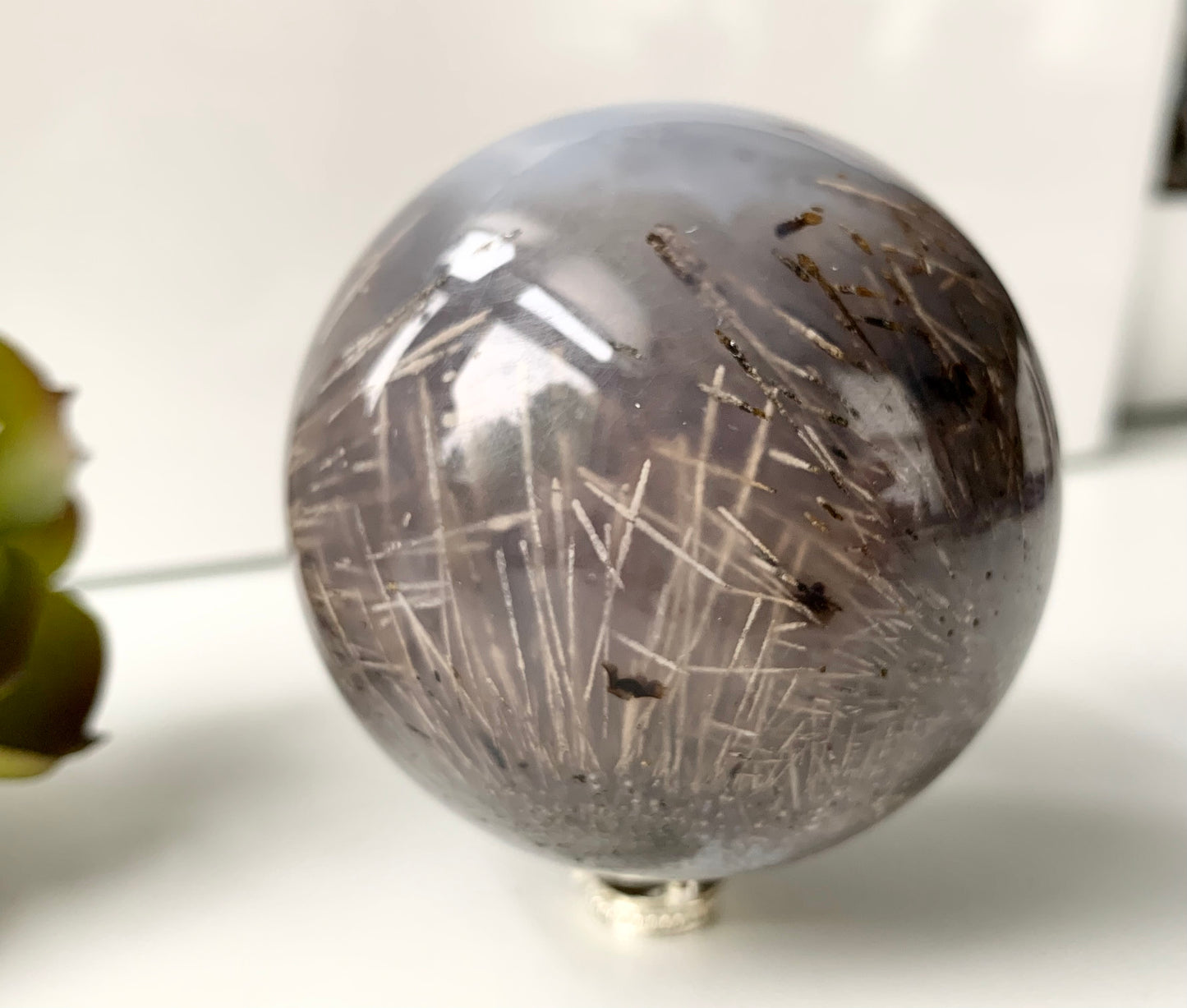 Sagenite Agate Sphere, 60mm