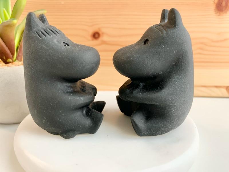 Obsidian Sitting Hippo Pair