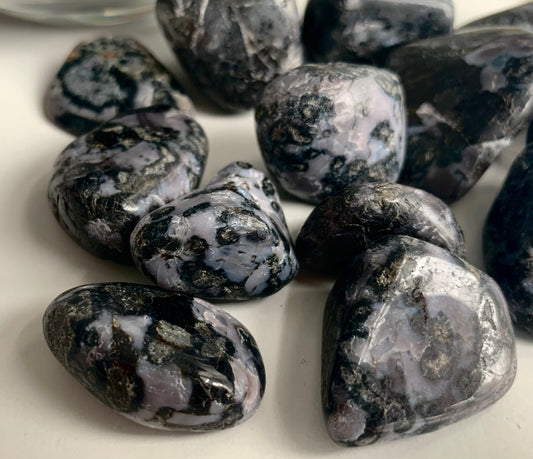 Indigo gabbro tumbles