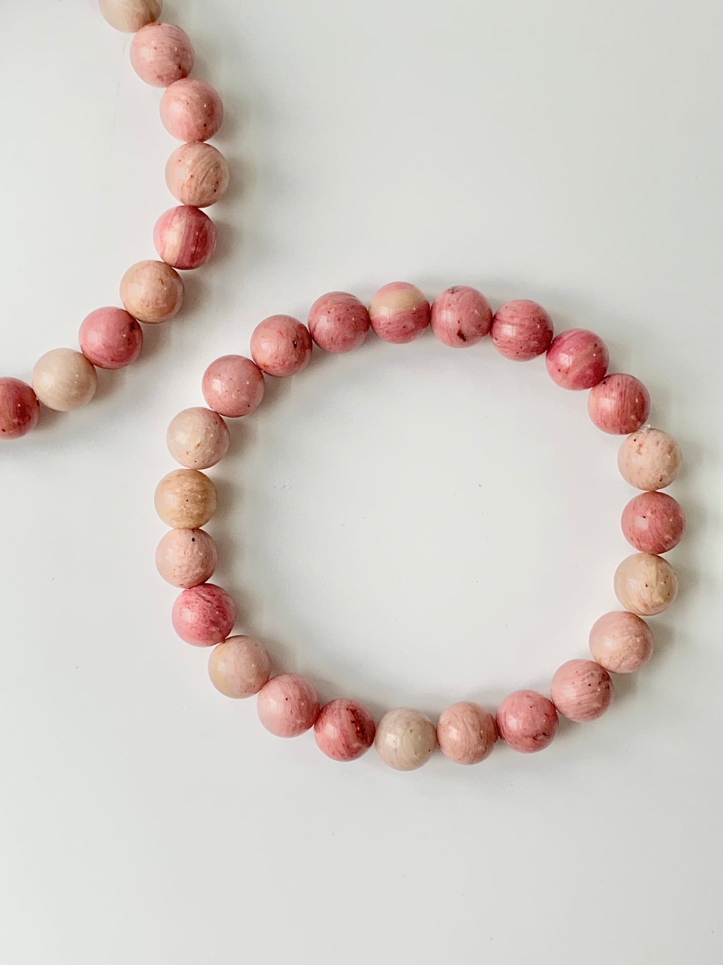 Pink Round Bead Bracelet, 8mm