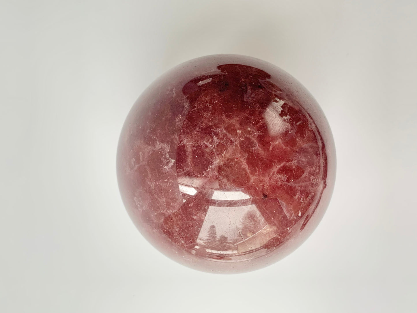 Strawberry Quartz Sphere, 81mm