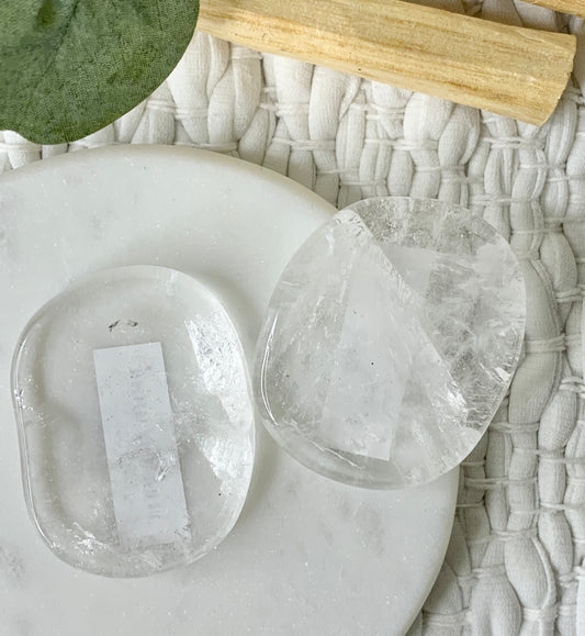 Clear Quartz Palm Stone