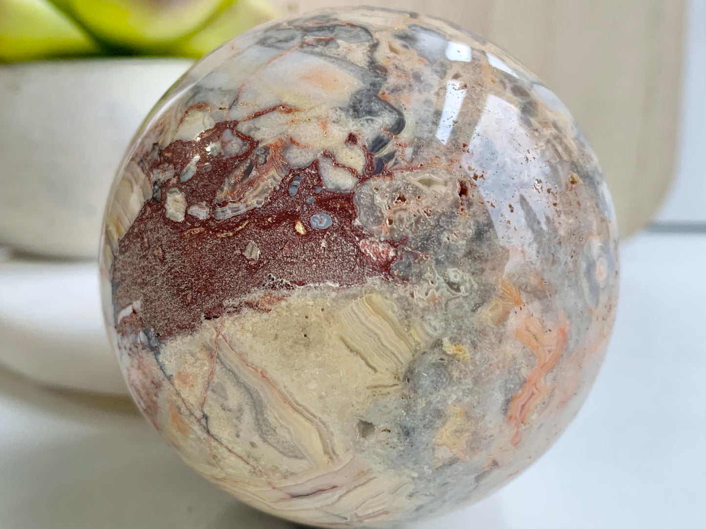 Crazy Lace Agate Sphere, 63mm