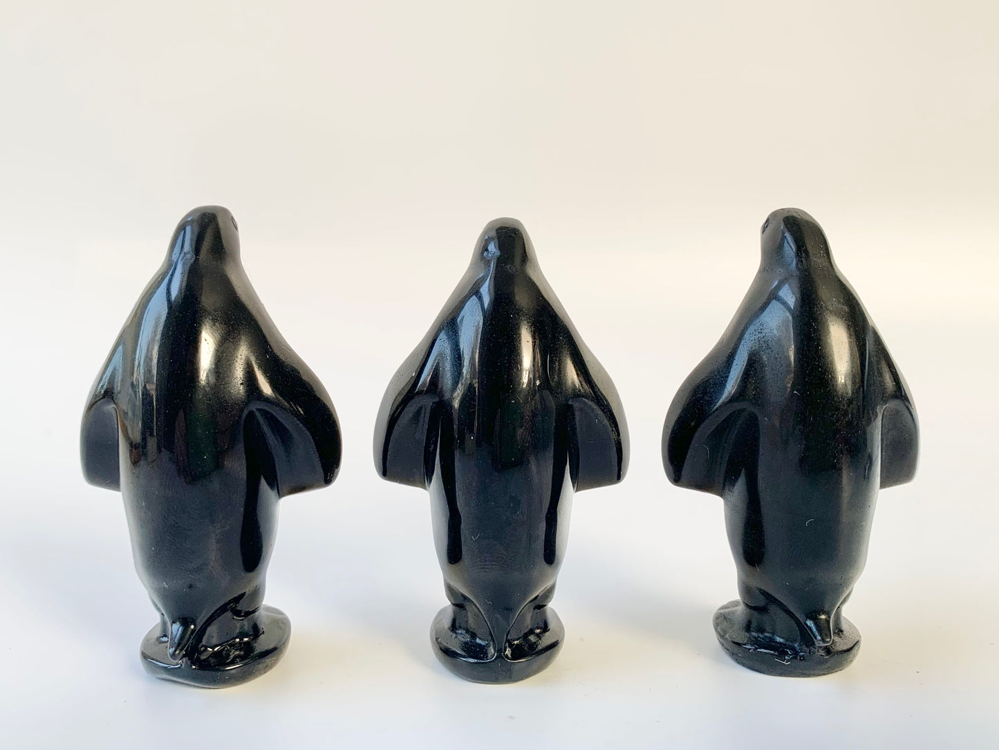 Penguin Carving, Black Obsidian