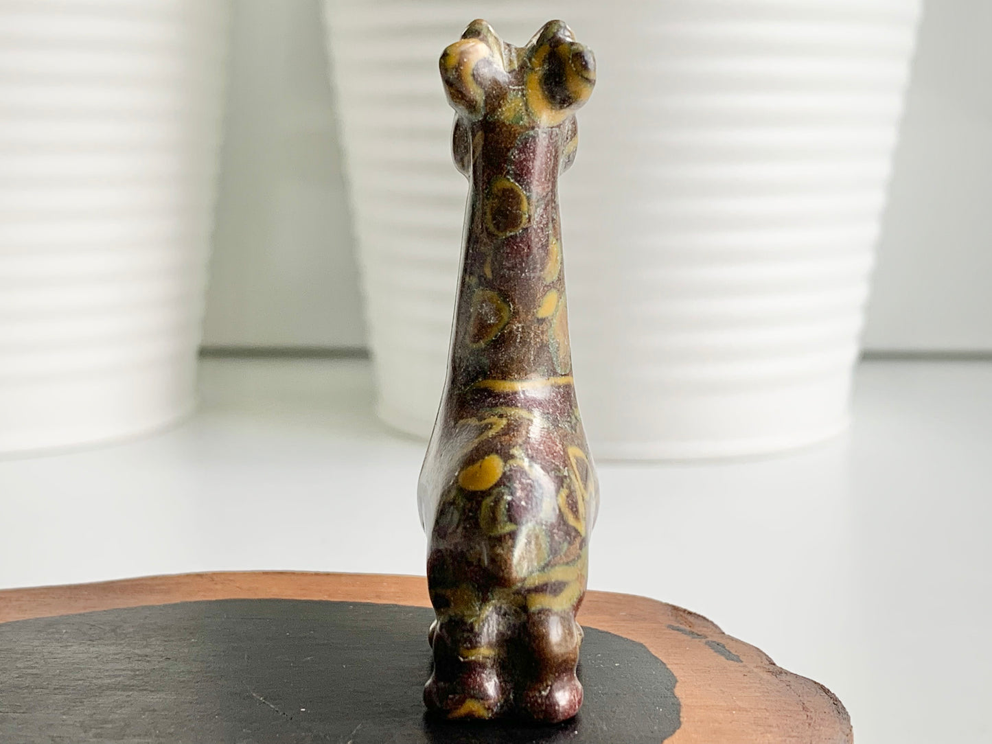 Giraffe Carving, Bamboo Jasper