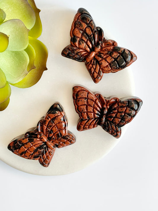 Small Butterfly Carving, Mahogany Obsidian