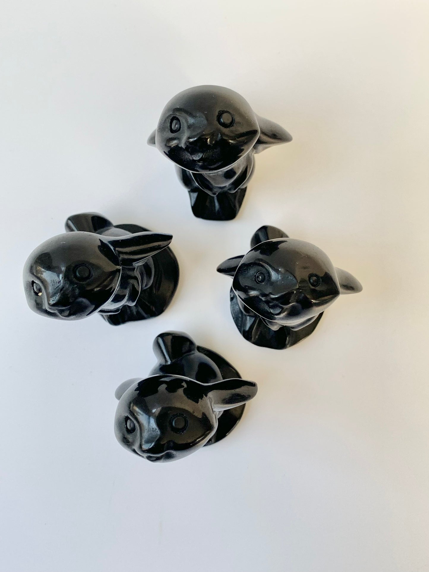 Bunny Carving, Black Obsidian