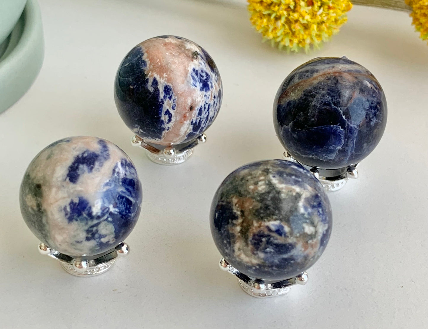 Sodalite mini spheres, smaller