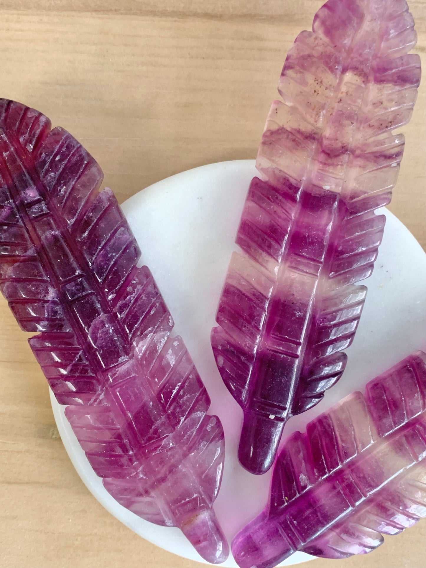 Fluorite Feather Carving