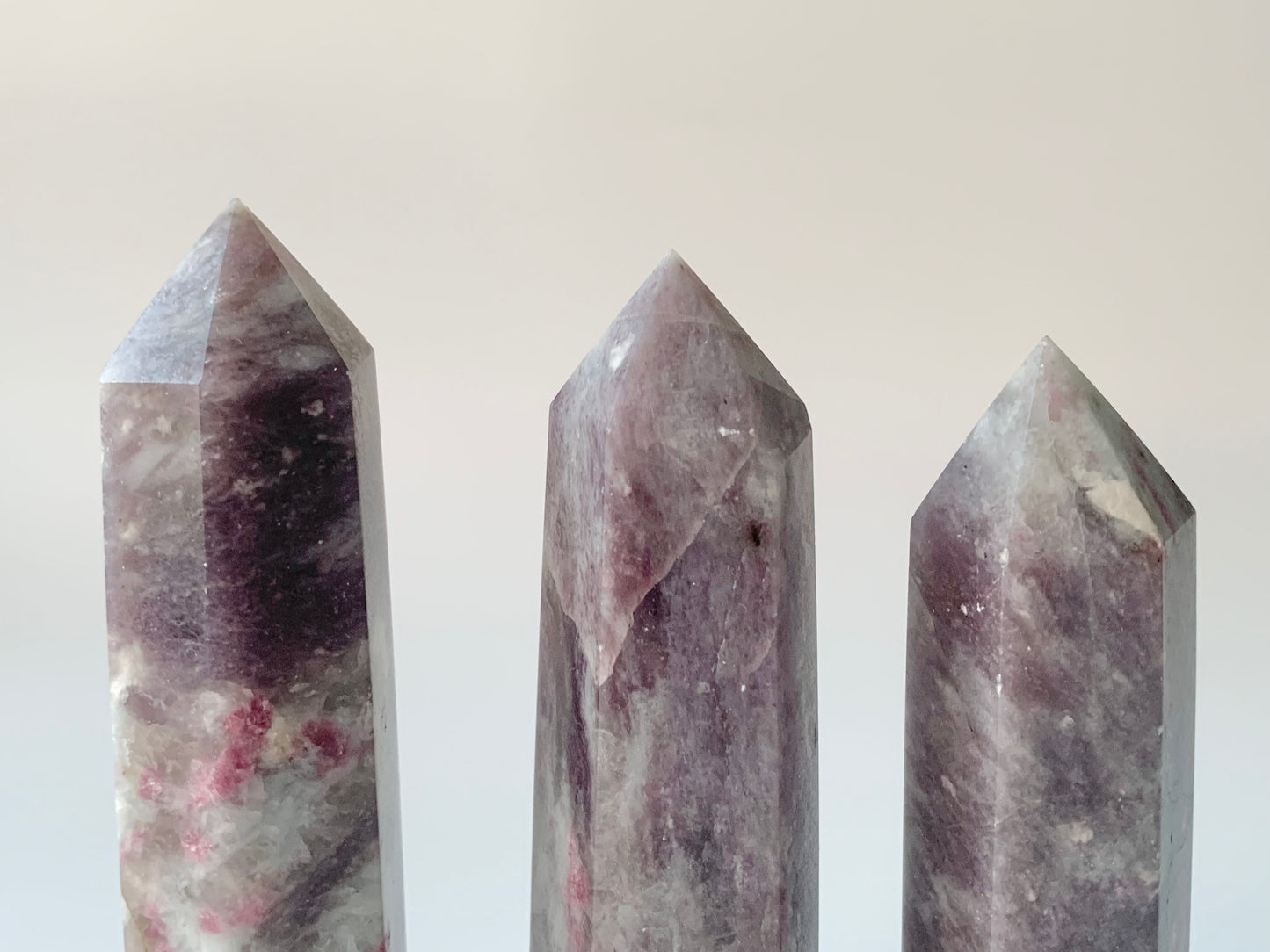 Pink Tourmaline and Lepidolite Towers, $16