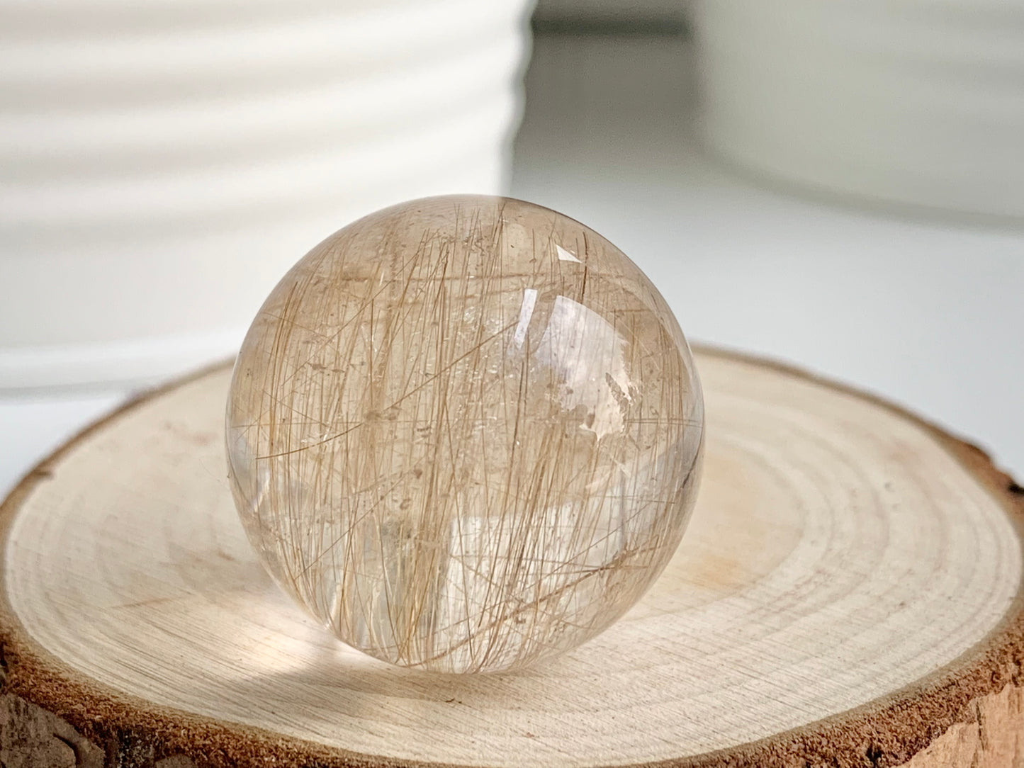 Golden Rutile Sphere, Medium