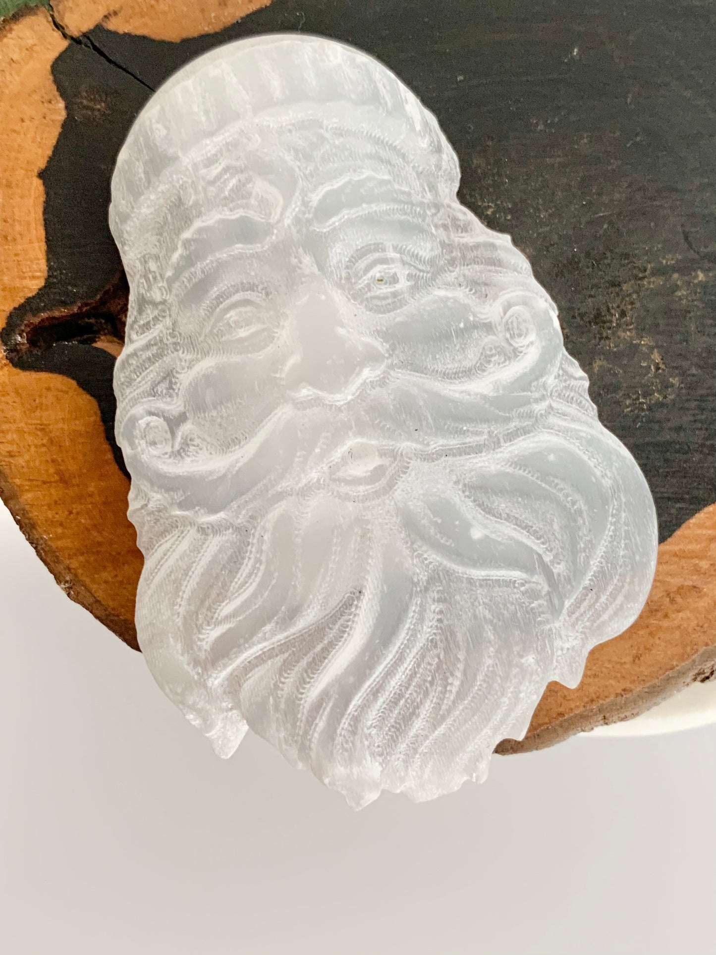 Satin Spar Santa Crystal Carving, Seasonal