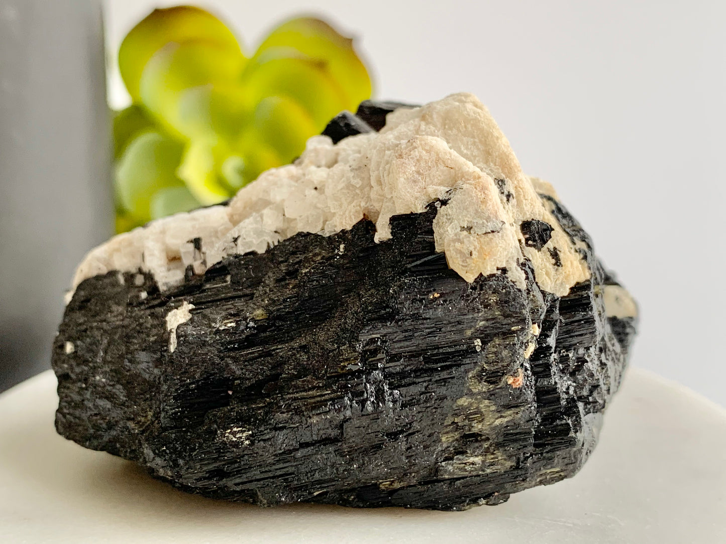 Black Tourmaline with quartz