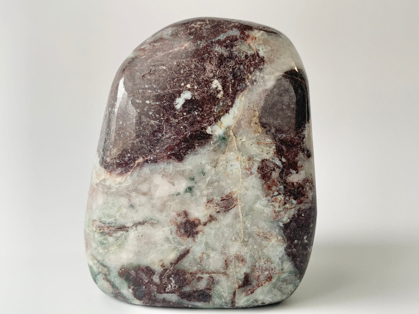 Lake Michigan Freeform with prehnite and Copper Flecks