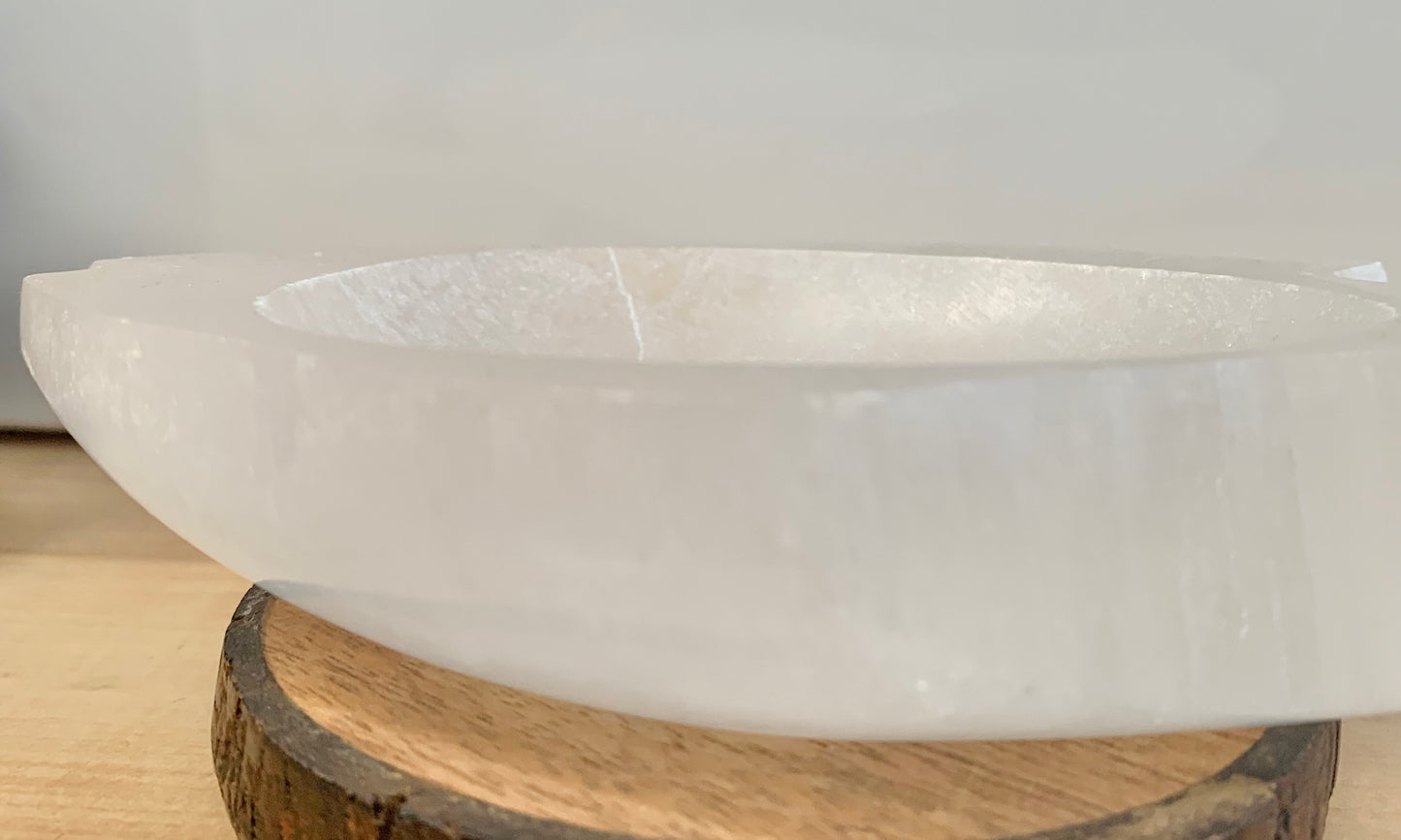 Satin Spar fish decorative crystal bowl/dish