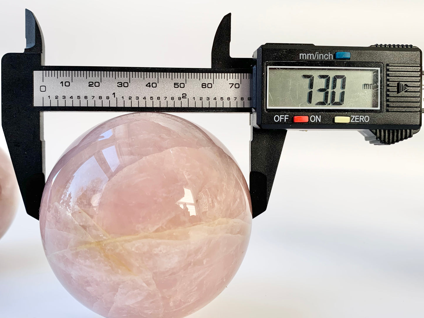 Rose Quartz Sphere, 73 mm