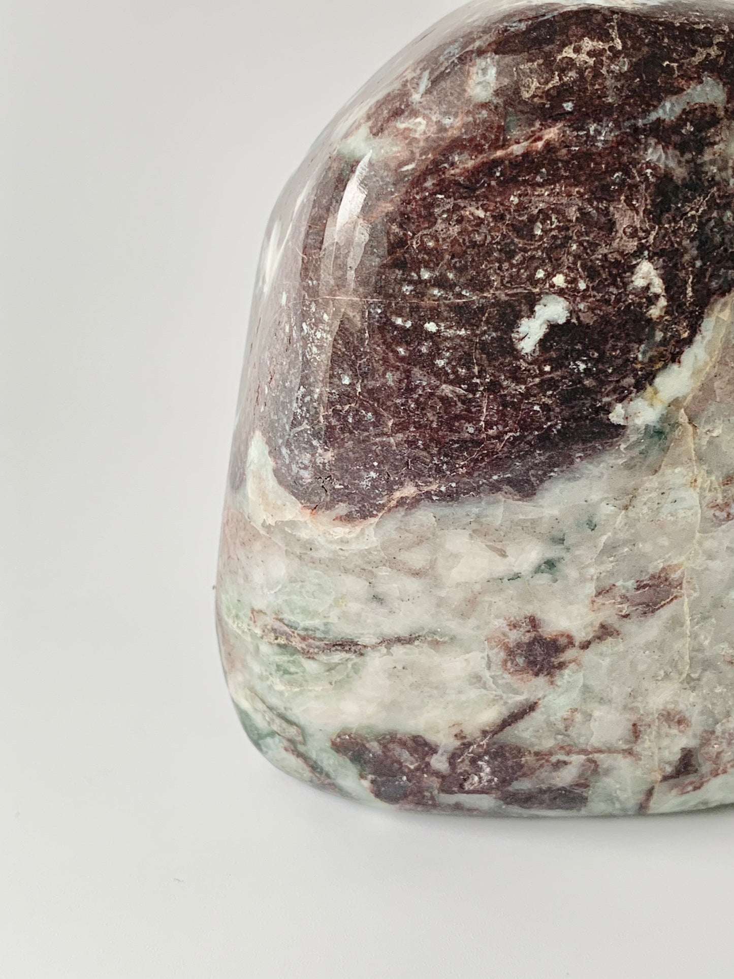 Lake Michigan Freeform with prehnite and Copper Flecks