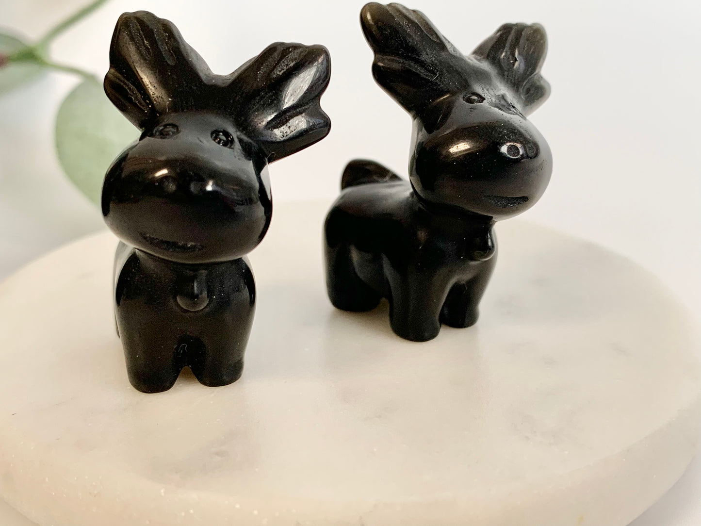 Moose/Reindeer, black obsidian