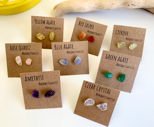 Gem Chip Stud Earrings