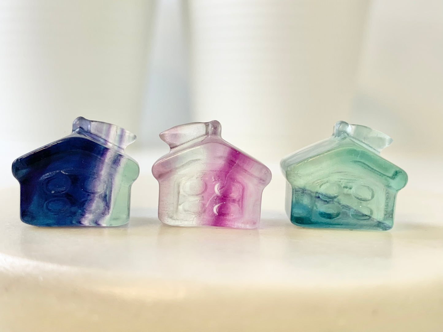 Fluorite ultra mini House carving