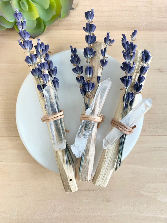 Palo Santo, Lavender, Clear Quartz