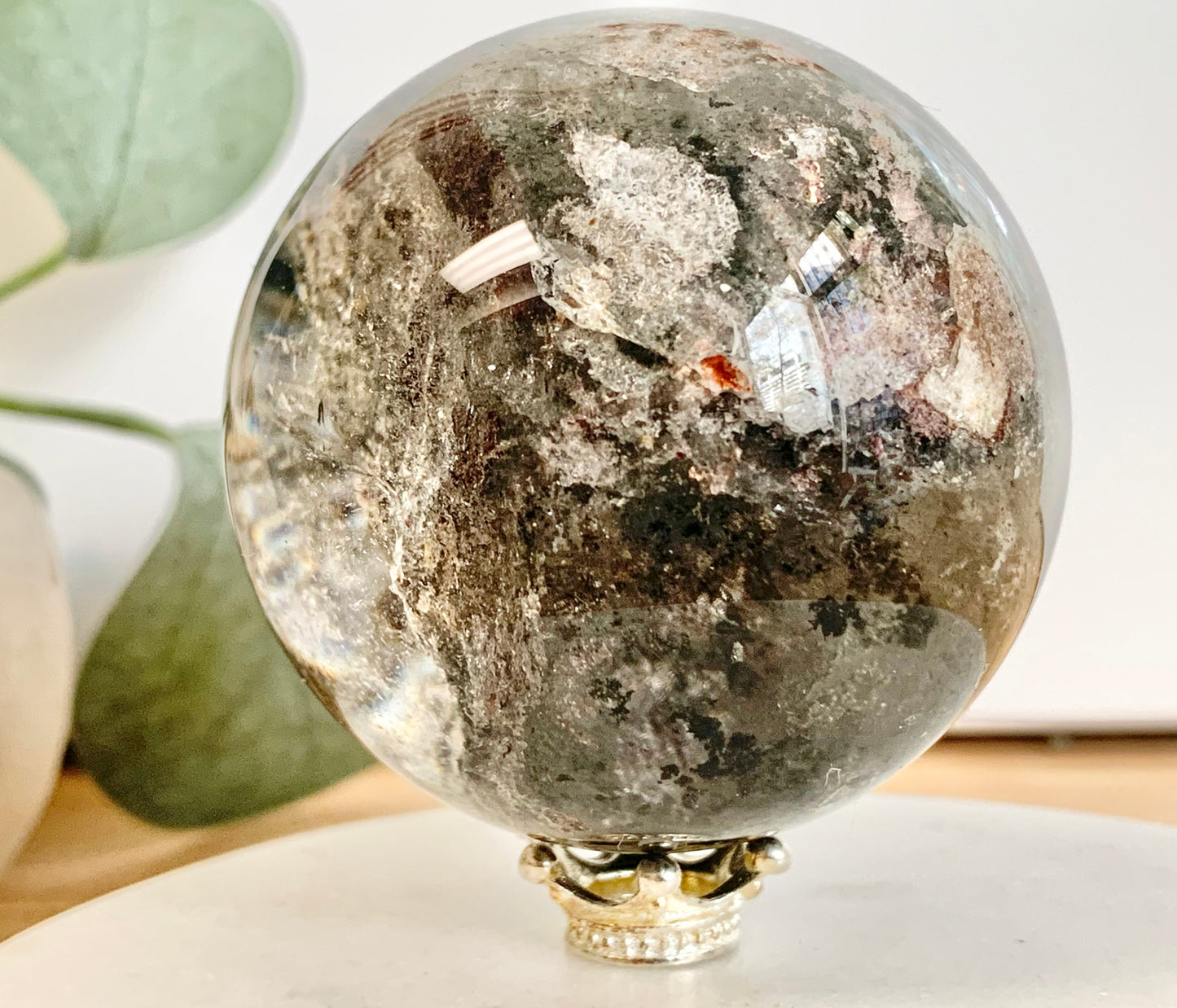 Garden Quartz, Sphere, Large With Stand