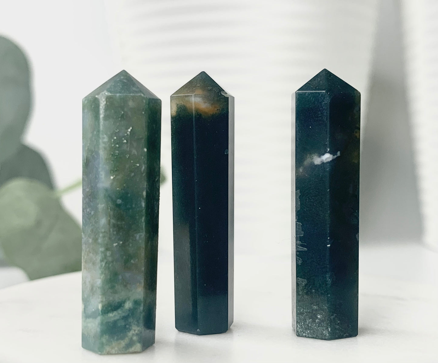 Green Moss Agate Mini Tower