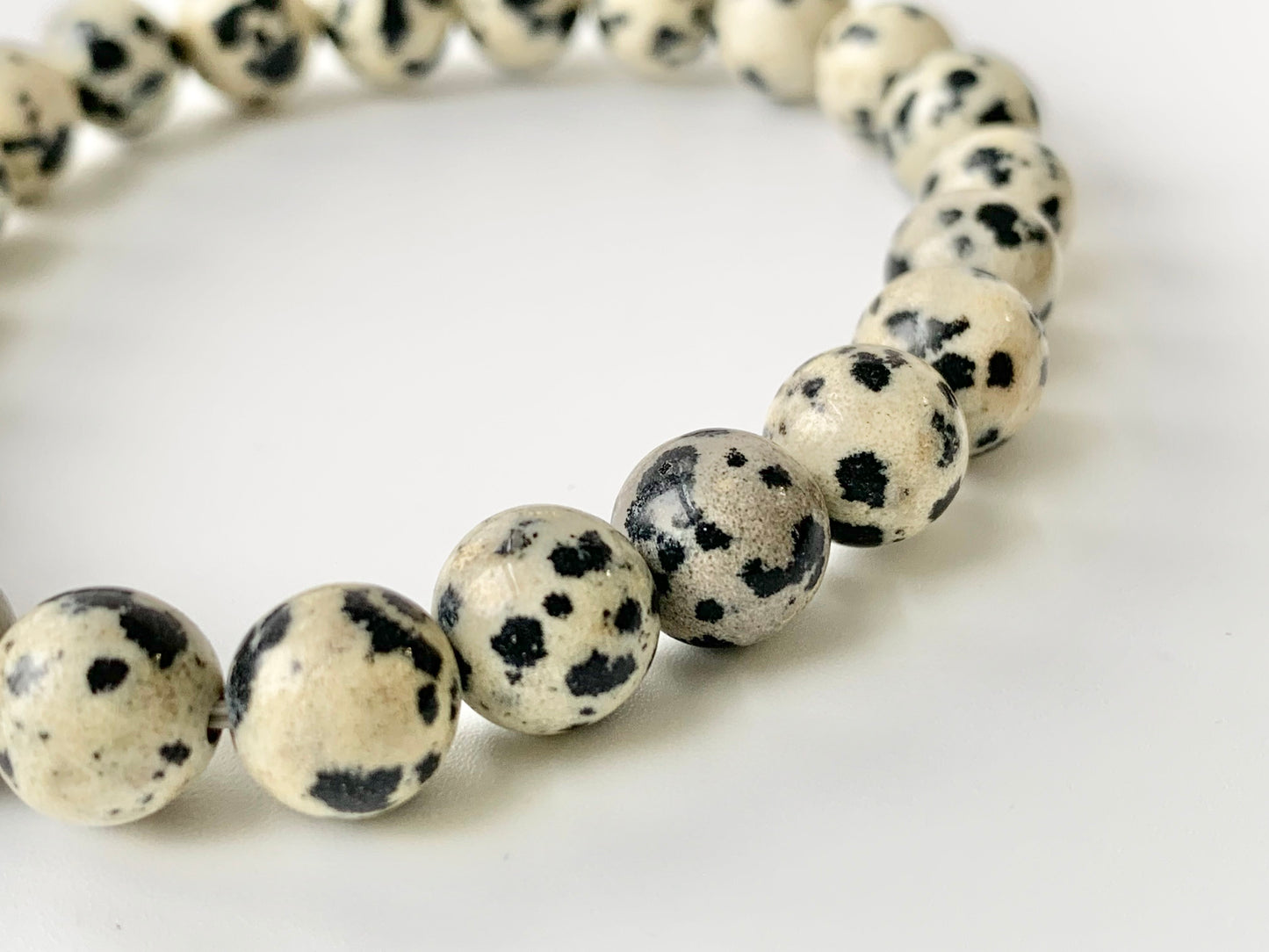 Dalmatian Jasper Round Bead Bracelet