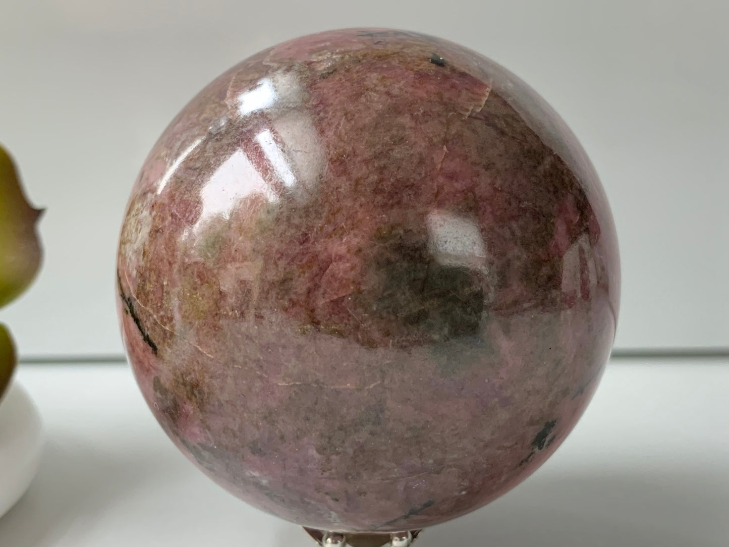 Rhodonite sphere, 60mm