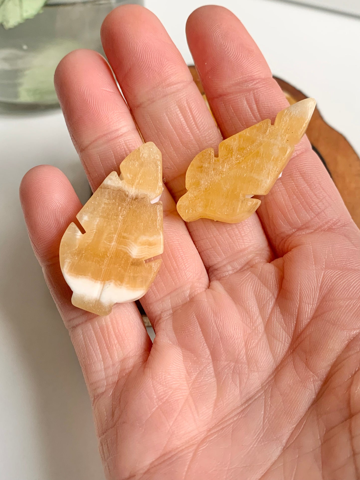 Yellow calcite leaf, small