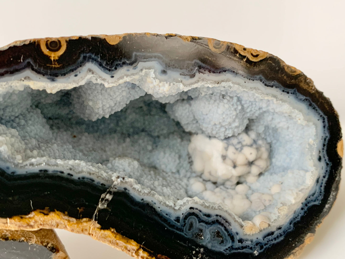 Geode Agate with Stand, Black